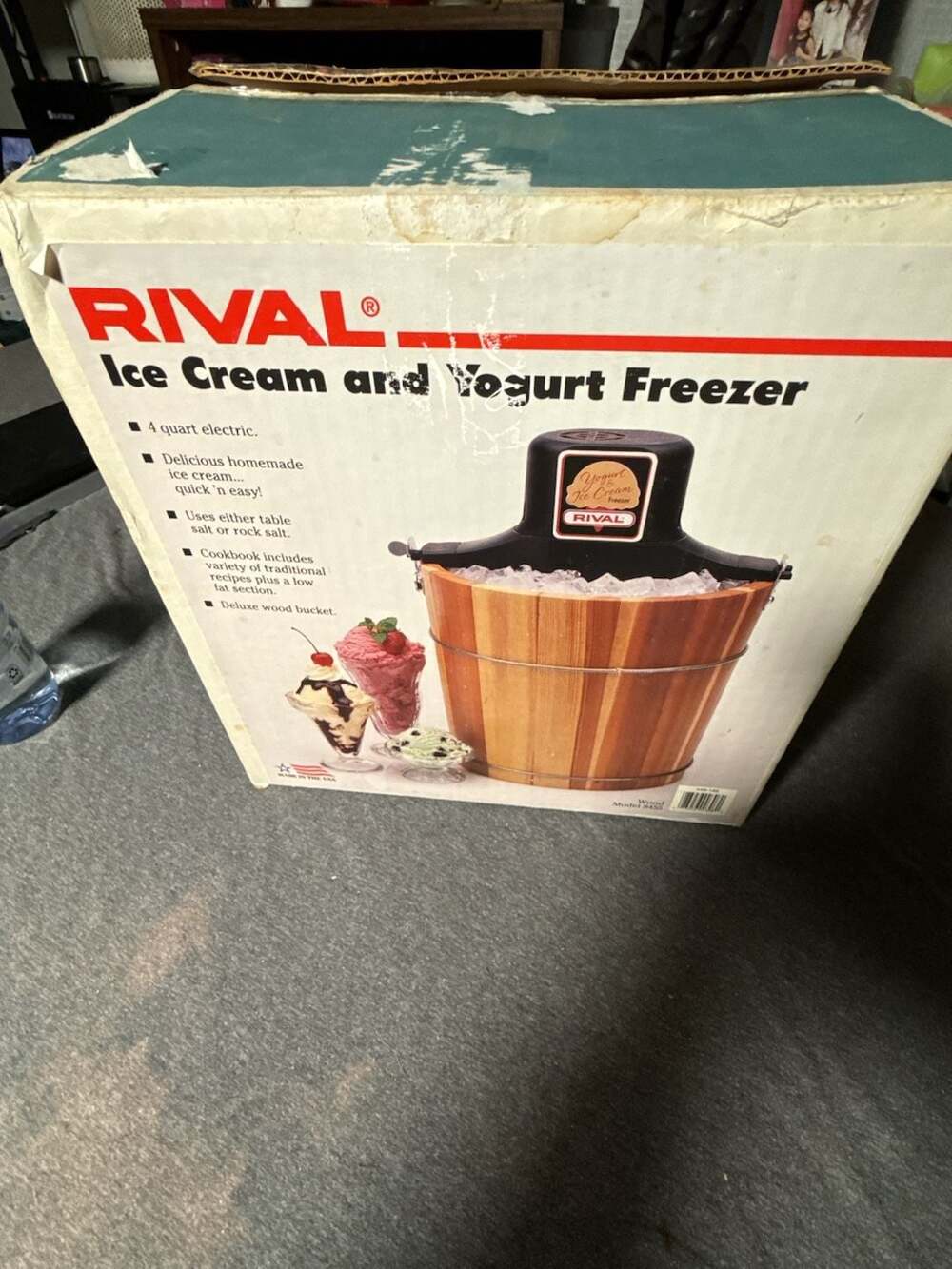 Vintage Rival Yogurt & Ice Cream Freezer Model 8455 Electric (Tested)